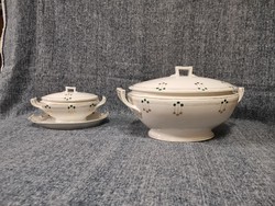 Jugendstil leveses és szószos tál 1900 - 1920 évek!!!!!!