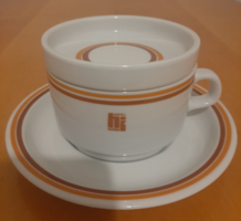 2., Felül mintás logós egyfülű Alföldi Hotel Ifjúság felirat,leveses, teás csésze+alj+tető