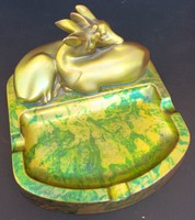 Zsolnay Őzikés Eozin Hamutál/Hamutartó