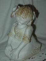 Éva Kovács ceramic braided girl 19 cm