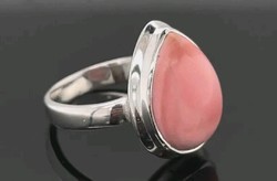 Extra elegáns pink opál  drágaköves ezüst gyűrű- 925-új