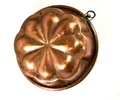Patinated old copper ball oven form