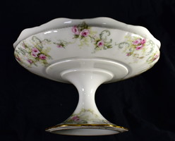 A sumptuous antique French Limoges Theodore Haviland pedestal porcelain serving bowl