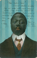 1905 – Elegáns, fekete férfi. ESD képeslap. Színezett fotólap.