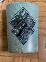 Jopeko German ceramic turquoise vase, decoration 1995