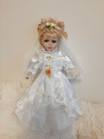 Bride porcelain doll 32 cm