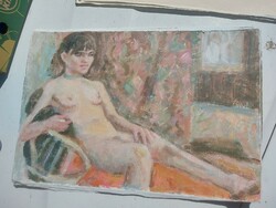 Monica Vincent Hunter festmény, akril, vászon, 50x75 cm