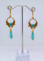 Gold-plated blue crystal earrings 415