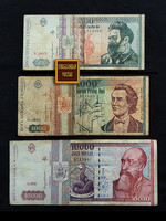Emblematic banknotes of Romania 1991-92