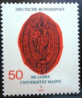 N938 / Germany 1977 University of Mainz stamp postal clerk