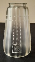 Art deco lamp shade, blown glass, with painted and polished decoration