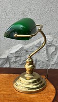 Antique style green glass desk or bank lamp