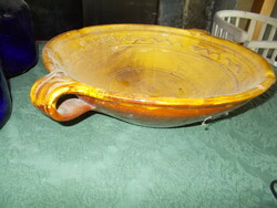 Large wedding bowl, glazed earthenware, folk