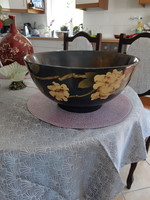 Oriental style decorative bowl with birds and flowers pattern
