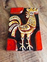 Applied art glazed ceramic rooster wall decoration