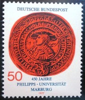 N939 / Germany 1977 University of Marburg stamp postal clerk