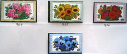 N904-7 / Germany 1976 people's welfare : garden flowers stamp set postal clean