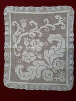 Snow white Kalotaszeg tablecloth. Dimensions: 68x50 cm