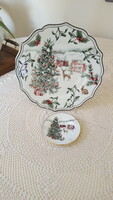 Csodaszép HM Home karácsonyi tányér,kis tálkával