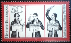 N894 / Germany 1976 carl maria von weber composer stamp postal clerk