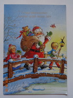 Régi grafikus karácsonyi /újévi üdvözlő képeslap