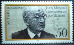 N926 / Germany 1977 jean monnet political stamp postal clerk