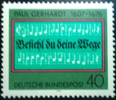 N893 / Germany 1976 paul gerhardt anthem writing stamp postal clerk