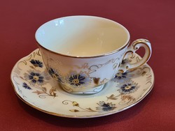 Zsolnay búzavirágos kávés csésze aljjal