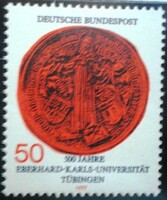 N946 / Germany 1977 University of Tübingen stamp postal clerk