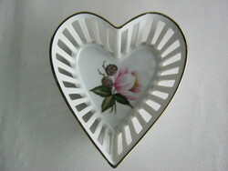 Bavaria porcelain heart shaped bowl with rose pattern