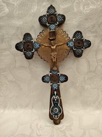Cross decorated with fire enamel