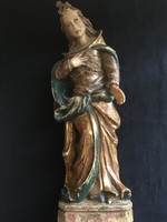 Antique statue of Mary, with gold and silver!!! 37X14 cm!!!!