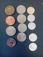 55 névértékben cseh koronák érmék