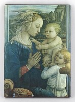 1R196 Fra Filippo Lippi : Madonna két angyallal 21 x 15 cm