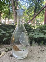 Antik  festett üveg palack