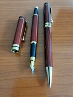 Rosewood ballpoint pen and fountain pen