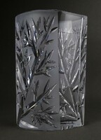 1R200 Extra vastagfalú modern csiszoltüveg design kristály váza 26.5 cm