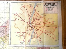 Valentiny Károly Budapest és környékének térképe- Budapest régi autó térkép, utcajegyzék