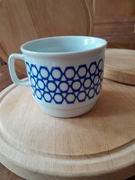 Zsolnay retro porcelain mug with blue pattern
