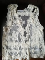 Beautiful white casual bolero, waistcoat - great item crocheted by hand. S-m