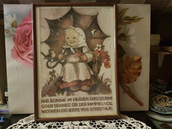 Hummel picture marked, framed, protected by glass, nice condition