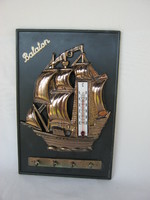 Balaton souvenir retro wall decoration sailing ship thermometer keychain
