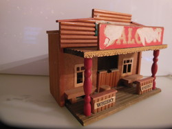 MODELL - HÁZ - FA  - 22 x 16 x 13 cm  - RÉGI -  KÉZMŰVES - HIBÁTLAN
