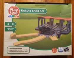 New, unopened, playtive wooden train set - heating house with translator and 1 train
