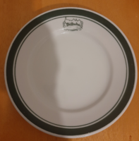 Zsolnay Délbuda catering company inscription, logo plate 17.9 cm
