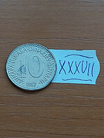 Yugoslavia 10 dinars 1987 nickel-brass xxxvii