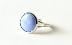 Tiny blue - horizon blue fire enamel ring - mini