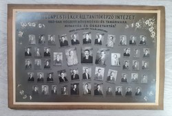Tablókép 1923-ban végzett budapesti I. ker. áll. tanítóképző intézet (nevek !!!!!  a leírásban)