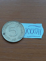 Yugoslavia 5 dinars 1985 nickel-brass xxxvii
