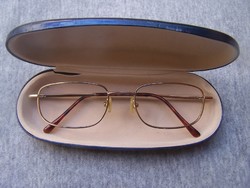 Gold-plated glasses frame with glasses case in good condition